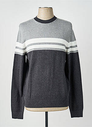 Pull col rond manches longues gris STREET ONE homme