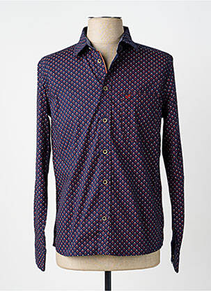 Chemise manches longues imprimé fantaisie bleu KAPORAL homme