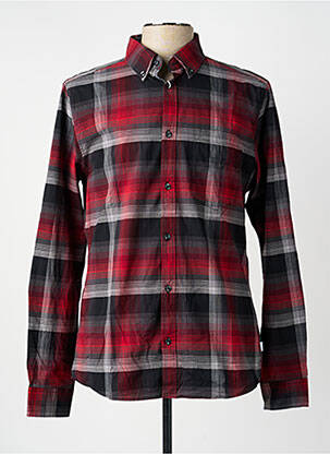 Chemise manches longues imprimé carreaux rouge S.OLIVER homme