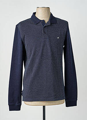Polo manches longues manches longues bleu KAPORAL homme