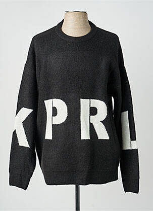 Pull col rond manches longues noir KAPORAL homme
