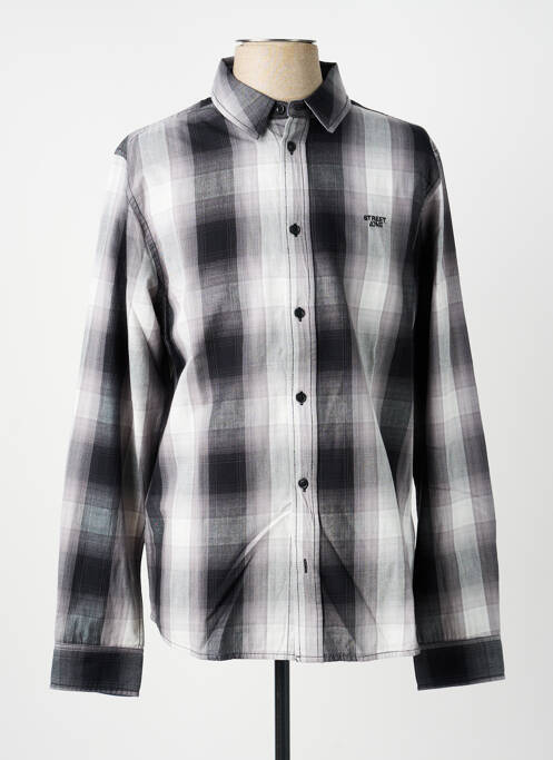 Chemise manches longues imprimé carreaux noir STREET ONE homme