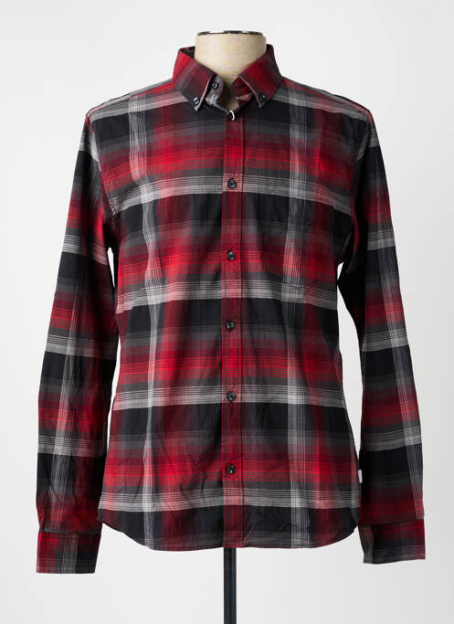 Chemise manches longues imprimé carreaux rouge S.OLIVER homme
