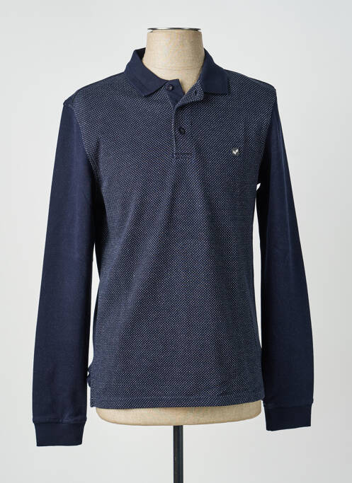 Polo manches longues manches longues bleu KAPORAL homme