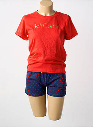 Pyjama tissage jersey rouge ARTHUR femme