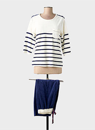 Pyjama manches bretelles bleu SUN LIVE femme