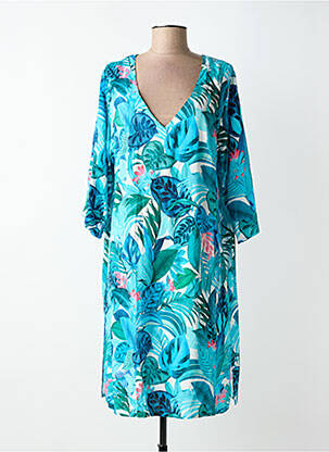 Robe de plage manches 3/4 bleu ANITA femme