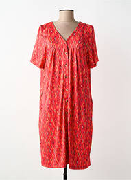 Robe mi-longue coupe fluide manches courtes orange EGATEX femme
