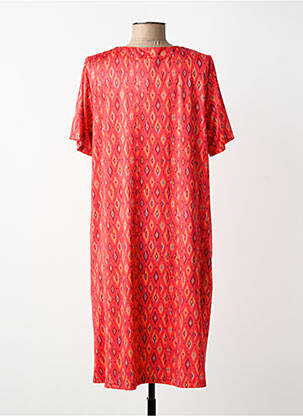 Robe mi-longue coupe fluide manches courtes orange EGATEX femme