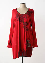 Chemise de nuit manches longues rouge MARJOLAINE femme