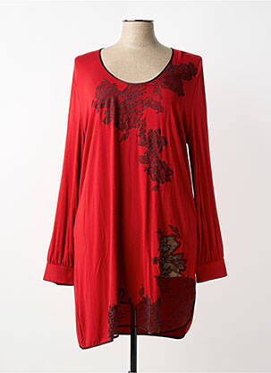 Chemise de nuit manches longues rouge MARJOLAINE femme