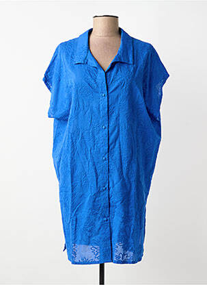 Robe de plage tissage crêpe bleu ANTIGEL femme