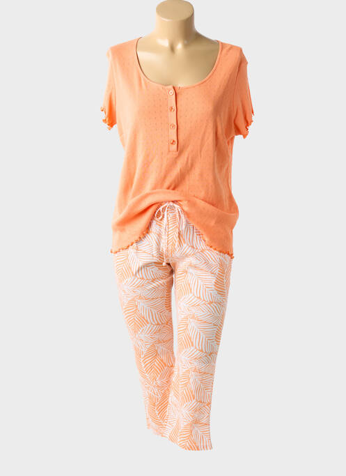 Pyjama manches courtes orange BARANDI femme