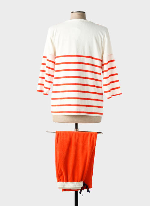 Pyjama manches bretelles orange SUN LIVE femme