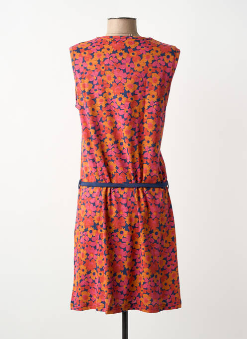 Robe mi-longue imprimé fleurs sans manche orange CHRISTIAN CANE femme