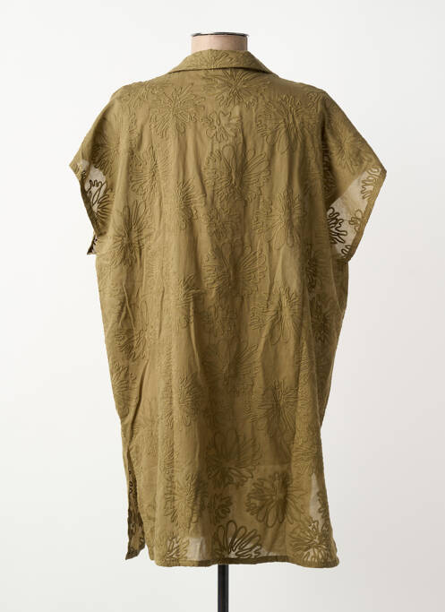 Robe de plage tissage crêpe vert ANTIGEL femme