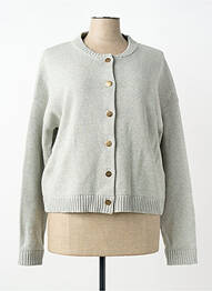Gilet manches longues fermeture boutonnée sur le devant gris ELLE EST OU LA MER femme