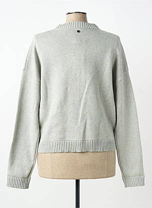 Gilet manches longues col rond gris ELLE EST OU LA MER femme