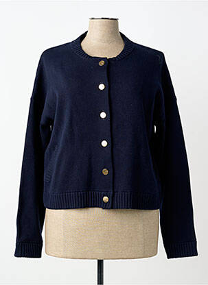 Gilet manches longues fermeture boutonnée sur le devant bleu ELLE EST OU LA MER femme