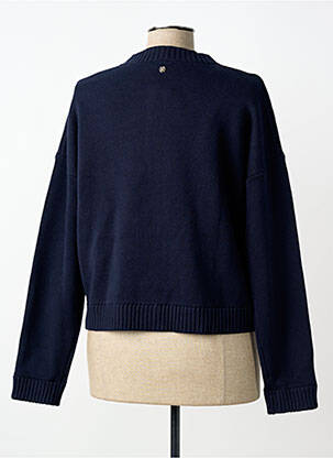Gilet manches longues fermeture boutonnée sur le devant bleu ELLE EST OU LA MER femme