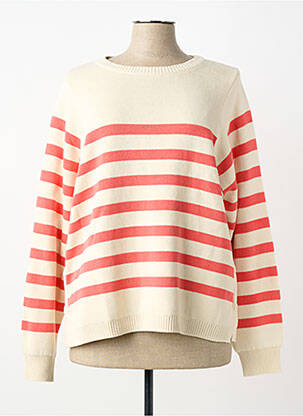 Pull coupe droite manches longues beige ELLE EST OU LA MER femme