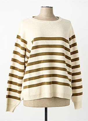Pull coupe droite manches longues marron ELLE EST OU LA MER femme