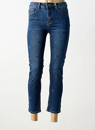 Jeans coupe slim stretch taille normale bleu ONADO femme