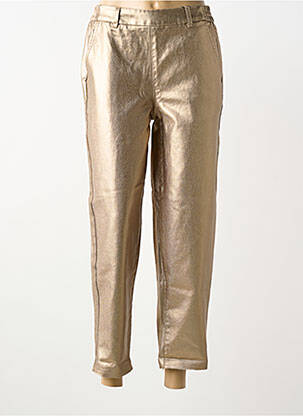 Pantalon 7/8 taille élastique taille normale or PIECES femme