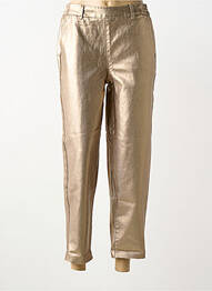 Pantalon 7/8 taille élastique taille normale or PIECES femme