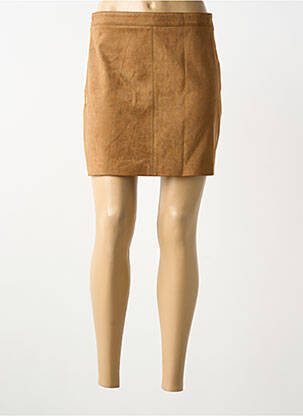 Jupe courte coupe droite marron GRACE & MILA femme