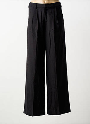 Pantalon large tissage popeline taille normale noir GRACE & MILA femme
