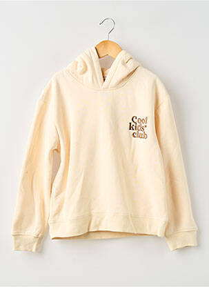 Sweat-shirt à capuche coupe droite manches longues beige PM MERE & FILLE fille