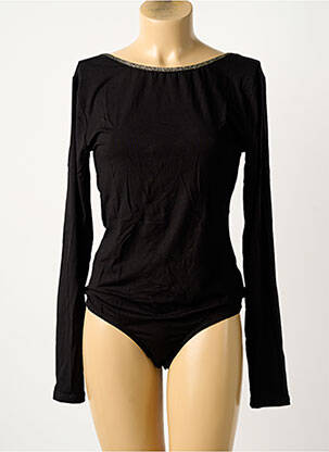 Body col rond manches longues noir PIECES femme