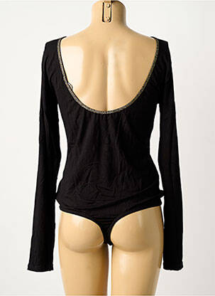 Body col rond manches longues noir PIECES femme