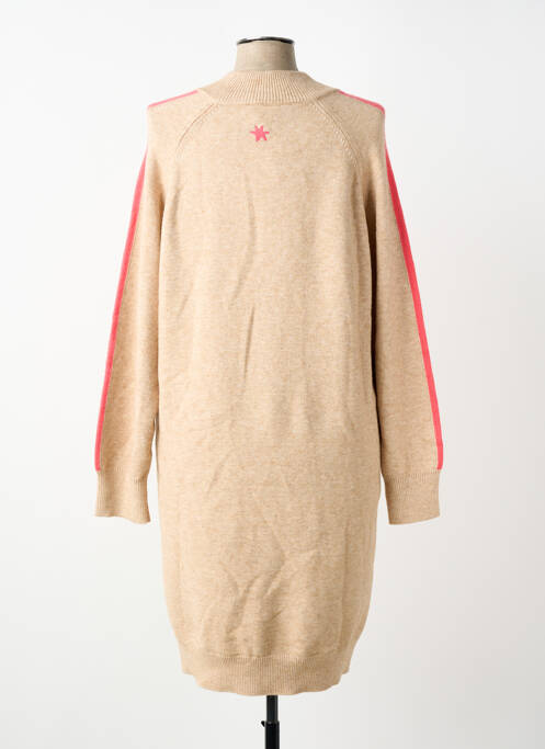 Robe pull coupe droite manches longues beige ELLE EST OU LA MER femme