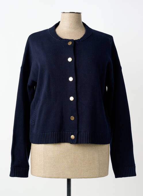 Gilet manches longues fermeture boutonnée sur le devant bleu ELLE EST OU LA MER femme