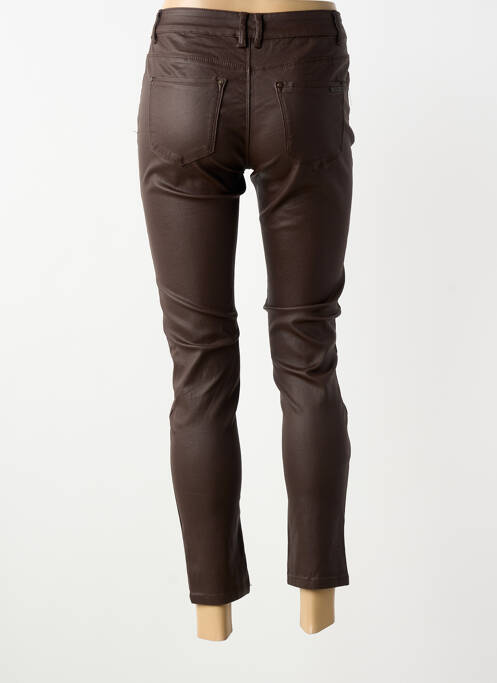 Pantalon 7/8 stretch taille normale marron ONADO femme