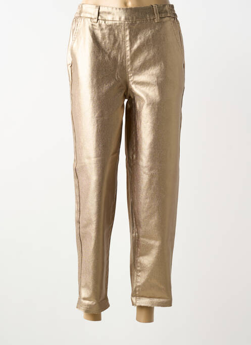 Pantalon 7/8 taille élastique taille normale or PIECES femme