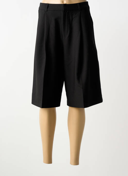 Bermuda fermeture zippée sous rabat avec crochet taille normale noir GRACE & MILA femme