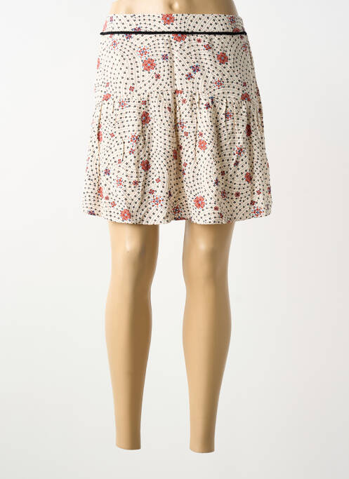 Jupe courte coupe droite beige GRACE & MILA femme
