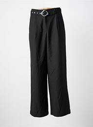 Pantalon droit tissage popeline taille haute noir Y.A.S femme