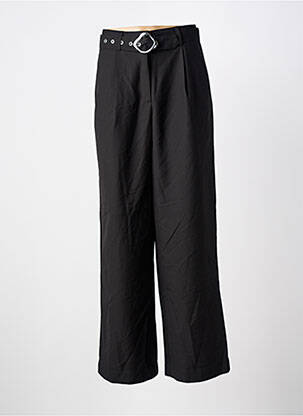 Pantalon droit tissage popeline taille haute noir Y.A.S femme