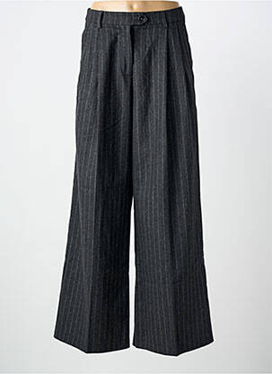 Pantalon large taille à pinces taille haute gris GRACE & MILA femme