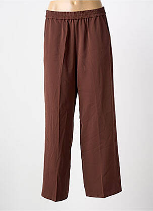 Pantalon droit taille élastique taille normale marron GRACE & MILA femme