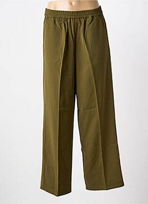 Pantalon droit taille élastique taille normale vert GRACE & MILA femme