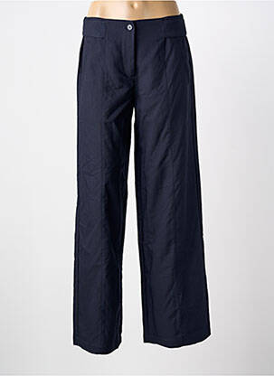 Pantalon large fermeture zippée sous rabat boutonné taille haute bleu Y.A.S femme