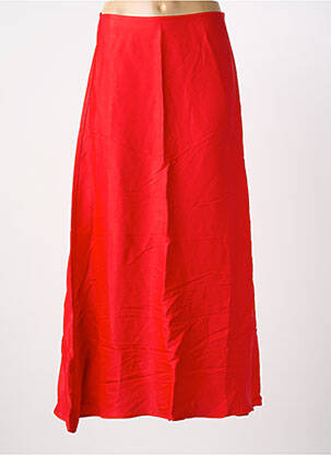 Jupe longue coupe fluide rouge PIECES femme