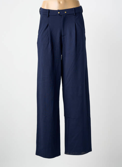 Pantalon large taille à pinces taille haute bleu ELLE EST OU LA MER femme