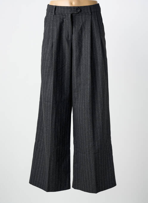 Pantalon large taille à pinces taille haute gris GRACE & MILA femme
