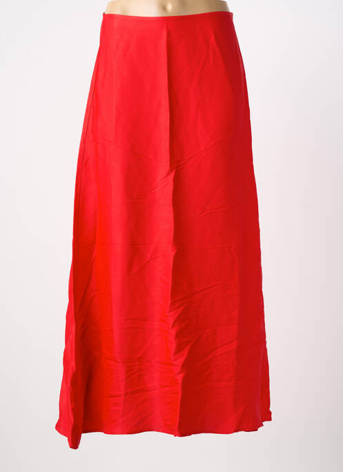 Jupe longue fermeture zip latéral rouge PIECES femme